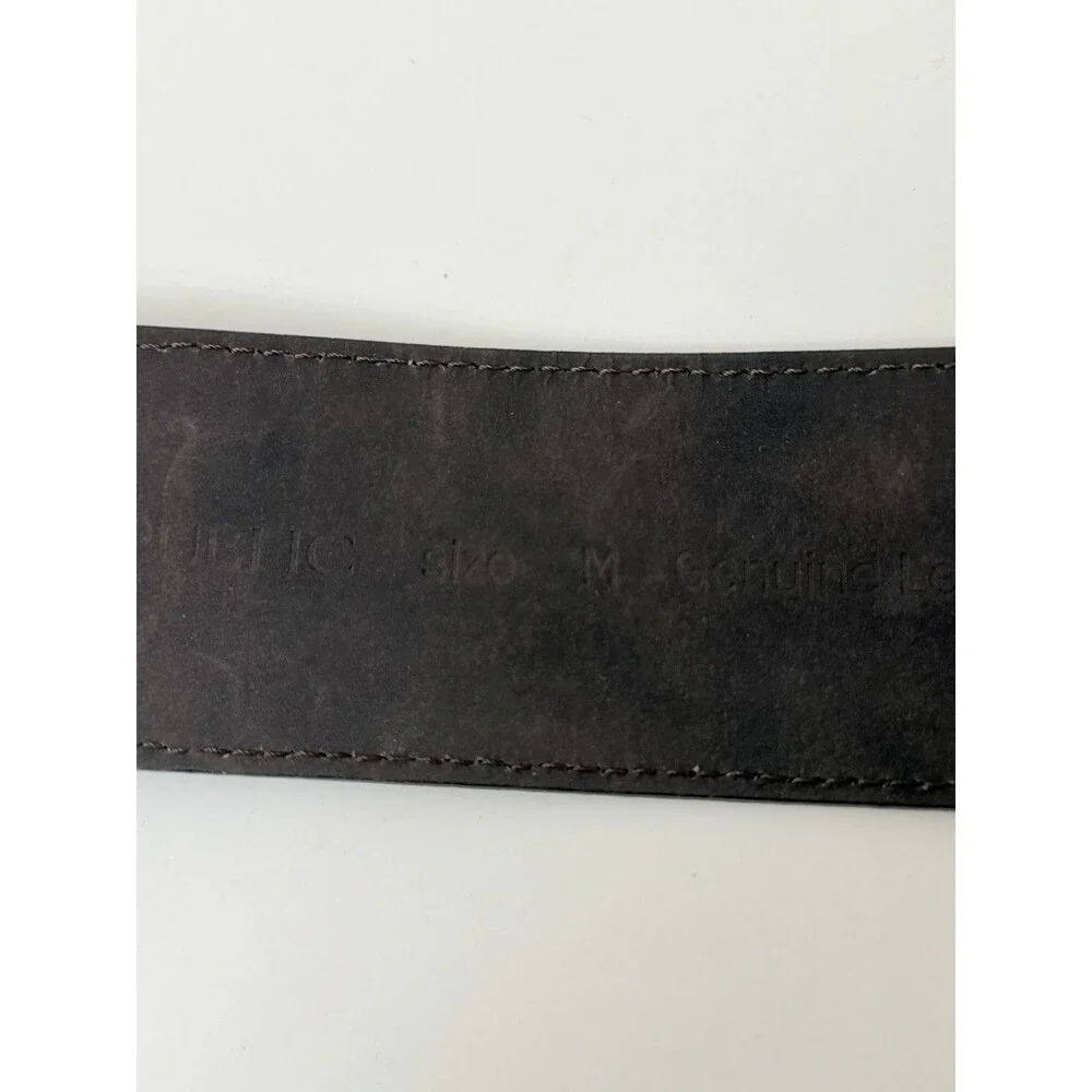 Banana Republic Womens Wide Leather Belt Size M Brown Suede Made in Italy